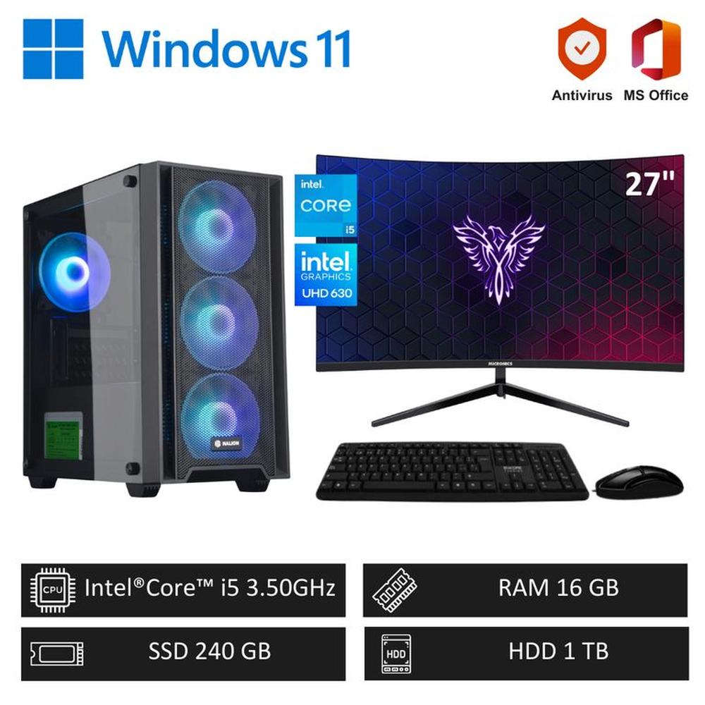 Computadora PC Intel Core i5 16GB RAM 240GB SSD+1TB HDD + Monitor 27´´ FHD