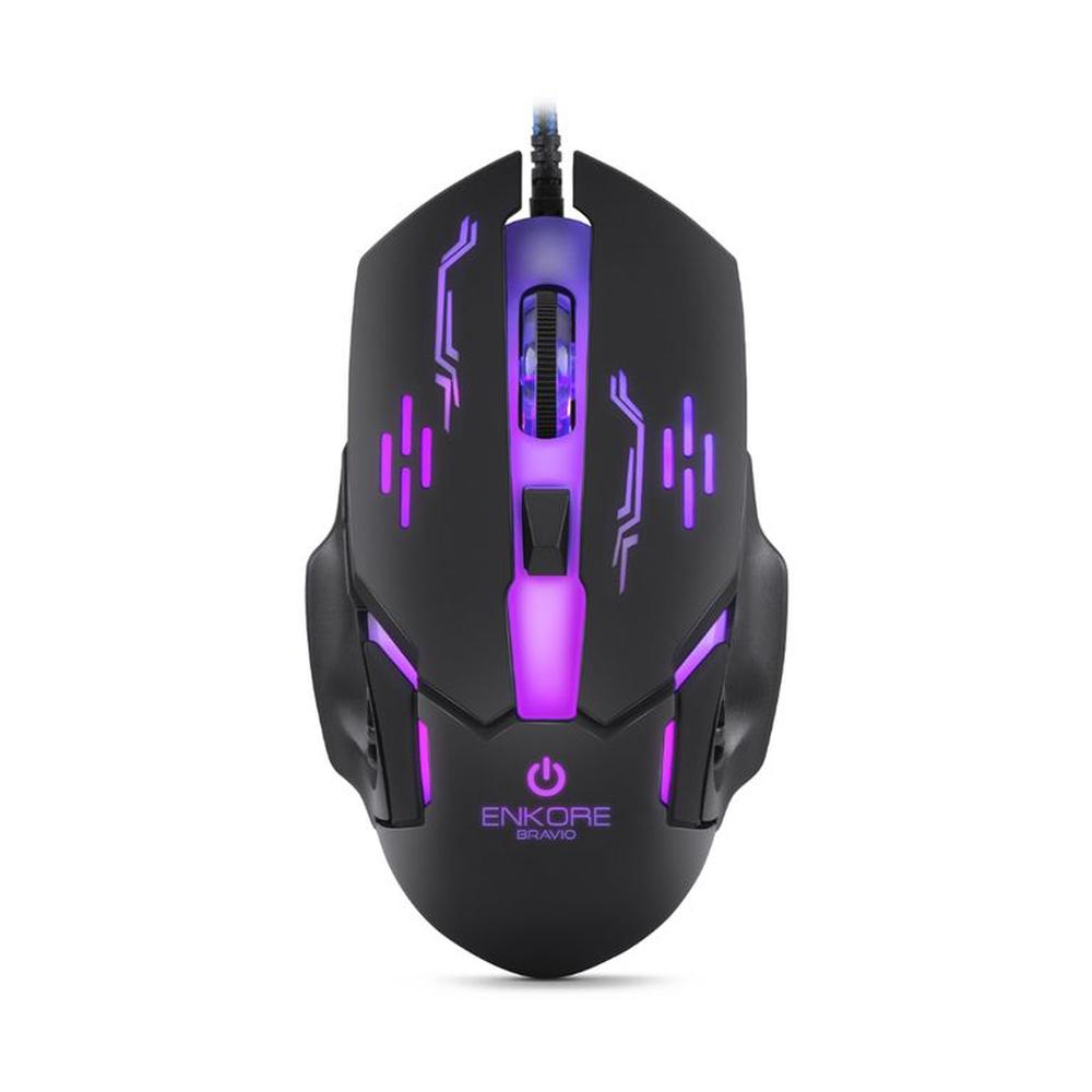 Mouse Gamer USB Bravio EKM313 7LEDS 6B 3600DPI - Enkore