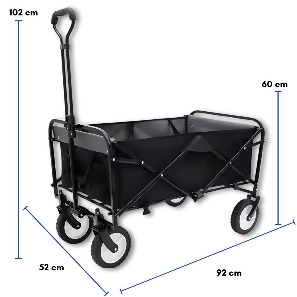 Carrito de Compras Playa Camping Plegable Negro