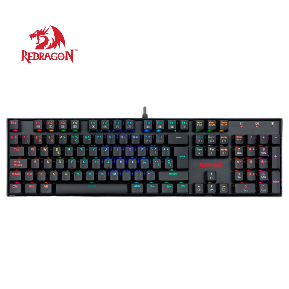 Teclado Gamer Redragon Mitra Negro - switch RED