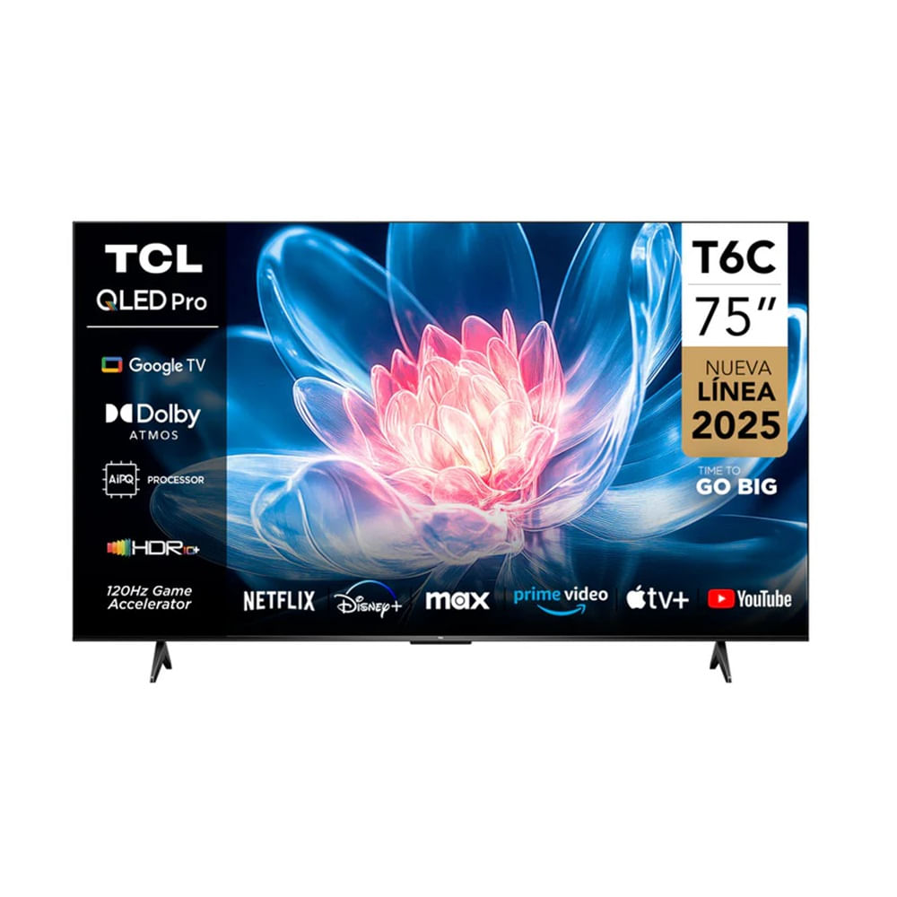 Televisor TCL QLED 75"" UHD 4K Smart TV 75T6C Negro