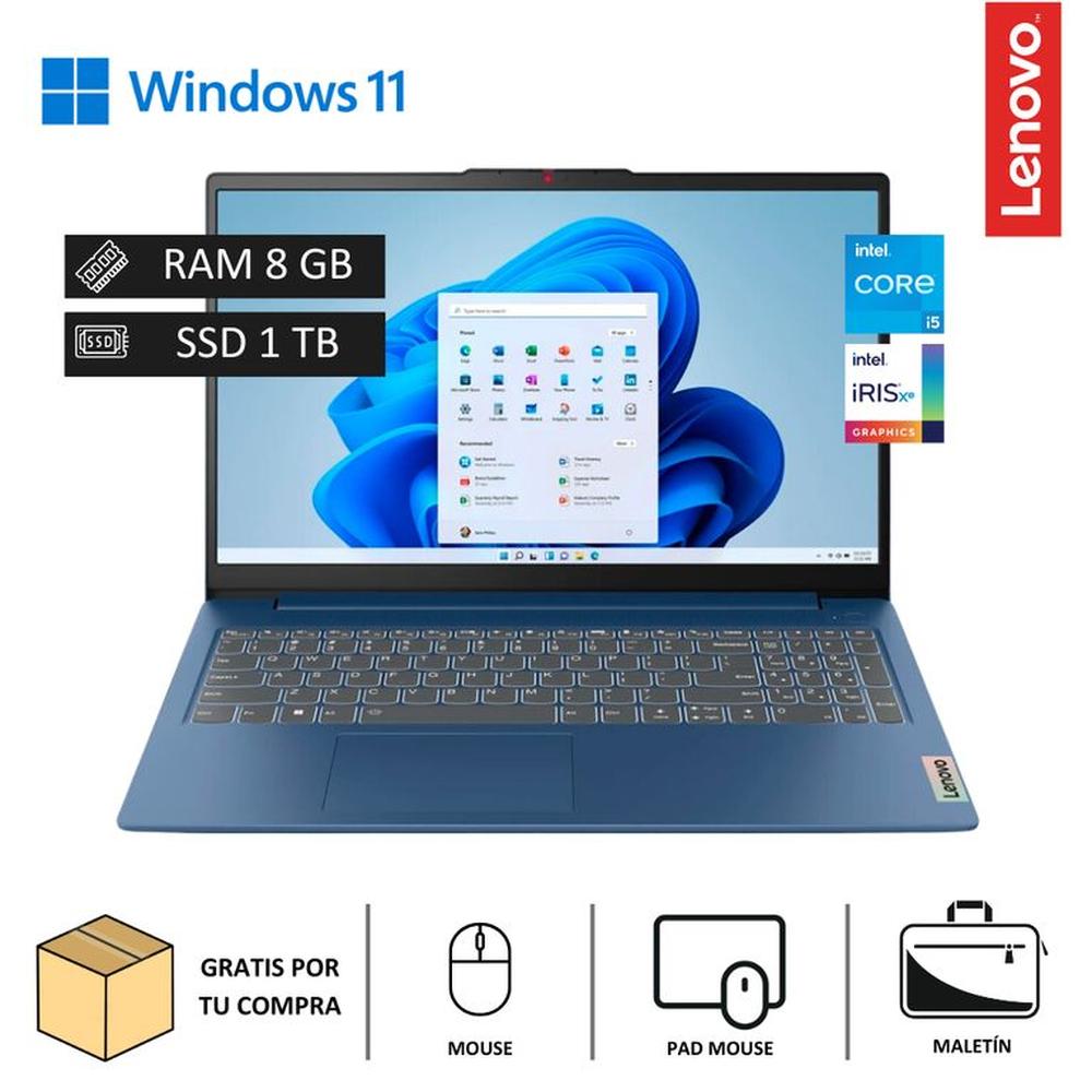 Laptop Lenovo IdeaPad Slim 3 15.6"" FHD Core i5-12450H 4.4GHz, 8GB RAM DDR5-4800 - 1TB SSD M.2
