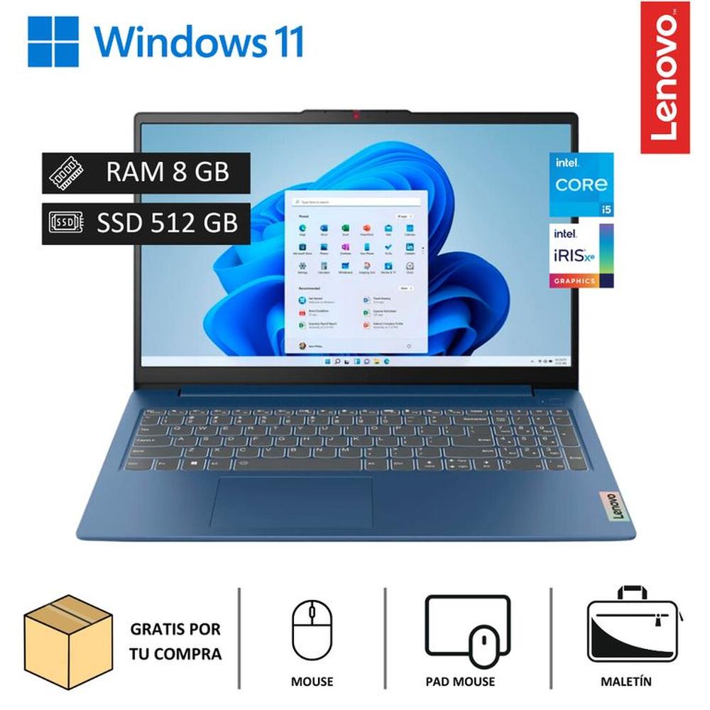 Laptop Lenovo IdeaPad Slim 3 15.6"" FHD Core i5-12450H 4.4GHz, 8GB RAM DDR5-4800 - 512GB SSD M.2