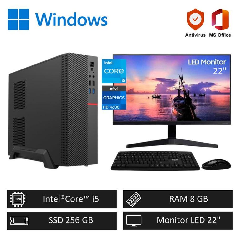 Computadora PC Intel Core i5 3´60GHz 8GB RAM 256GB SSD + Monitor 22´´ FHD
