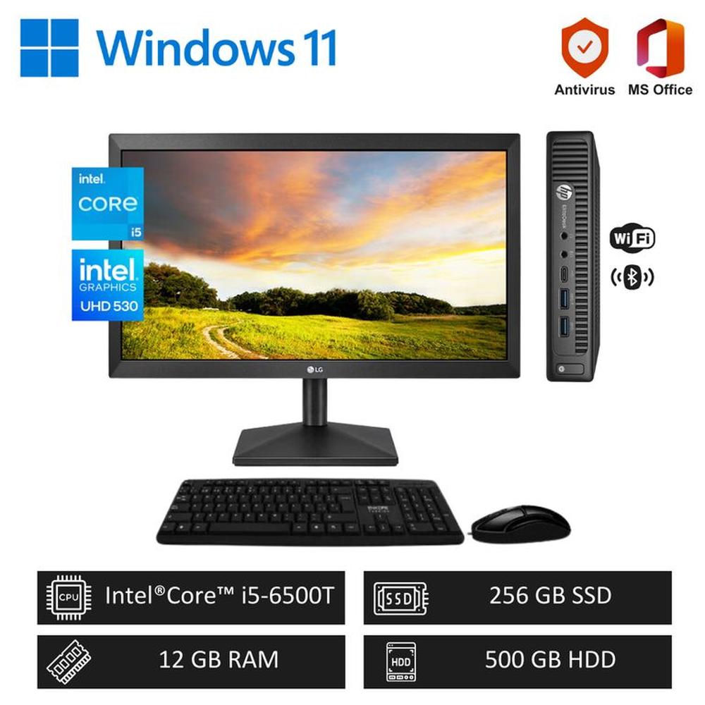 Computadora PC Empresarial Intel Core i5 3´10GHz 12GB RAM 256GB SSD+500GB HDD