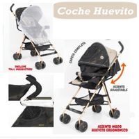 Coche Baston Huevito Asiento Ajustable- Negro