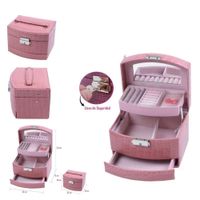 Organizador de joyas 3 niveles con llave