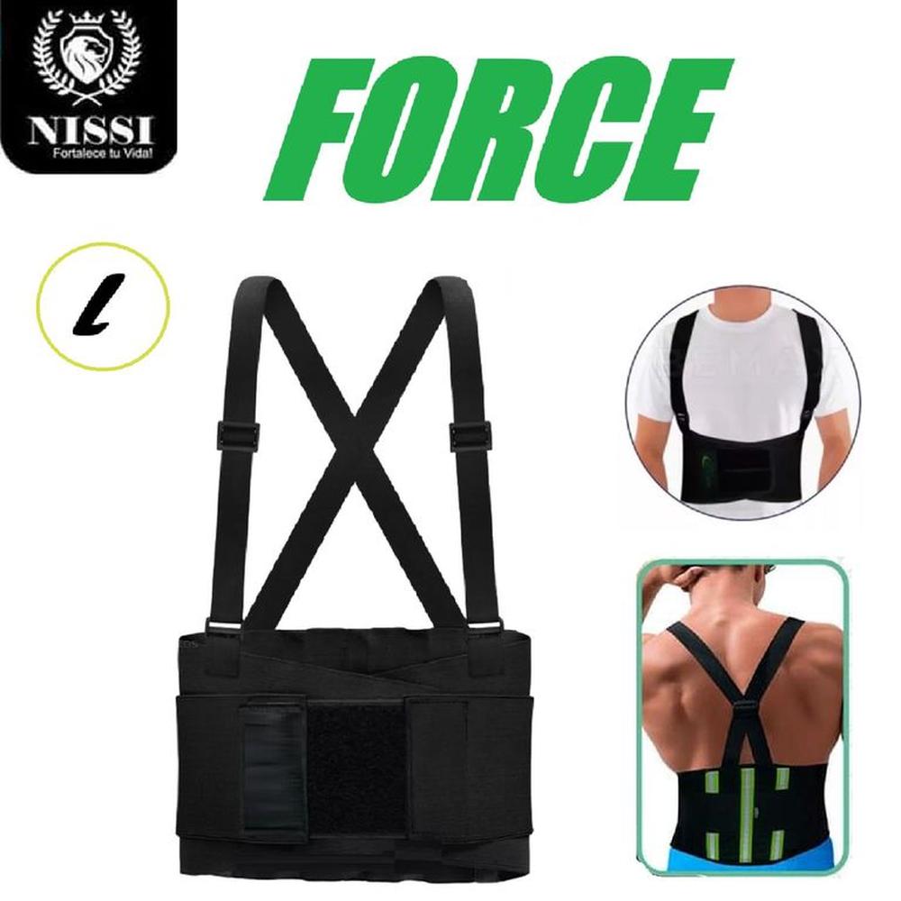 Faja Laboral Corrector Force Negro Talla -L