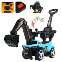 Bugui con Empujador Excavadora Montable Musical -Celeste