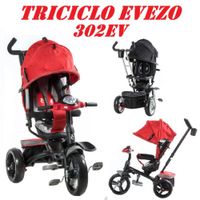 Triciclo Evezo 302EV Giratorio Sonidos y Luces -Rojo