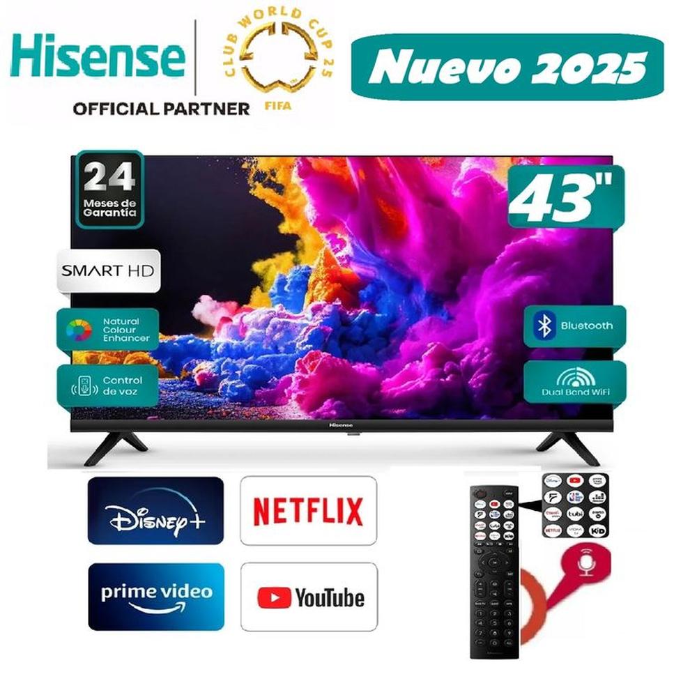 Led 43 Pulgadas Full HD Control de Voz HISENSE 43A4K Modelo 2025
