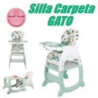 Silla Carpeta 3 en 1 Gato Doble Bandeja  - Verde