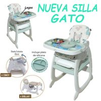 Nueva Silla Carpeta con Plato Gato 3 en 1-Verde
