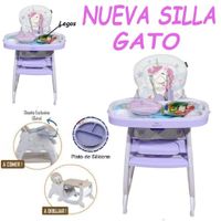 Nueva Silla Carpeta con Plato Gato 3 en 1-Morado