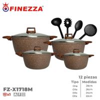 Juego de Ollas Finezza Ultragranito de 12 Finezza FZ-X1718M