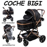 Nuevo Coche Cuna Mango Reversible Bigi Ebaby -Negro