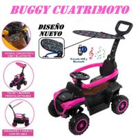 Bugui Tractor Musical y Luces Sombrilla con Diseño -Rosado