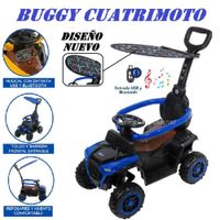 Bugui Tractor Musical y Luces Sombrilla con Diseño -Azul