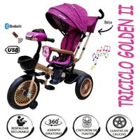 Triciclo De Paseo Golden II Asiento Giratorio -Fucsia