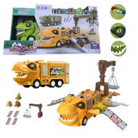 Camión Dinosaurio con Grúa Deslizante-Naranja