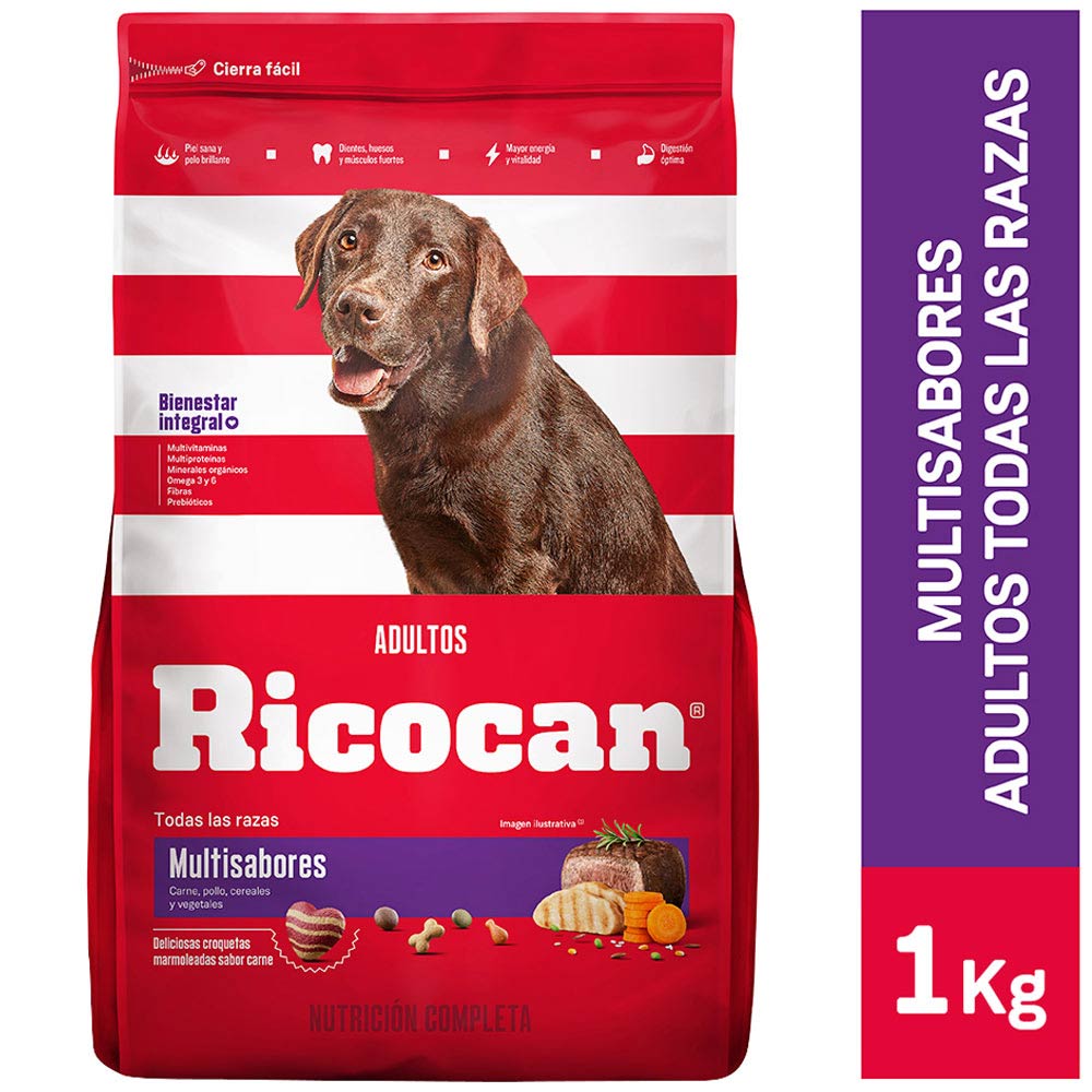 Alimento para Perro RICOCAN Adulto Todas las Razas Multisabores Bolsa 1Kg