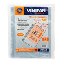 Mica Portapapel VINIFAN A4 Clásicas Paquete 10un