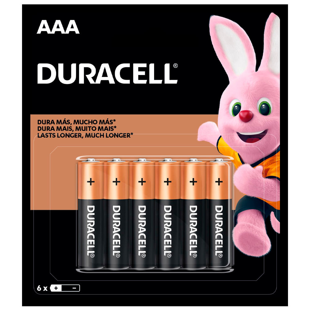 Pilas DURACELL Alcalinas AAA Paquete 6un