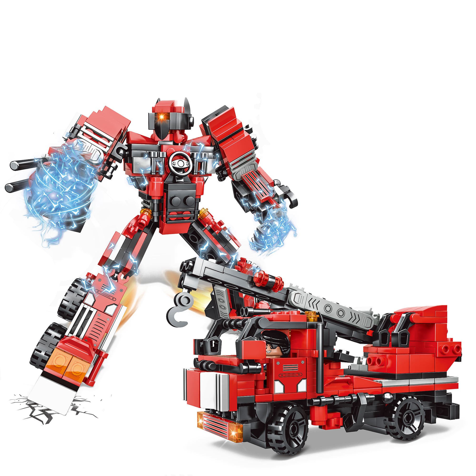 Bloques Carro Transformer Rojo BRIGHT 939