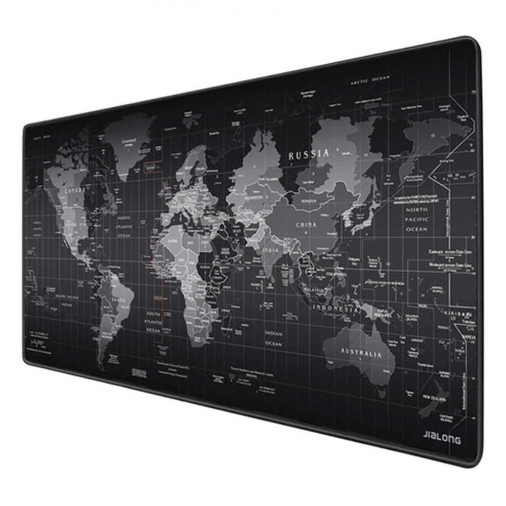 Mouse Pad Base Escritorio Xxl 40x90cm Computador Mapa Negro