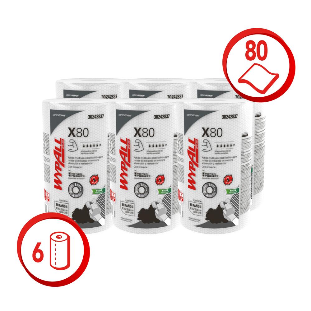 PACK 6 PAÑOS DE LIMPIEZA WYPALL X80