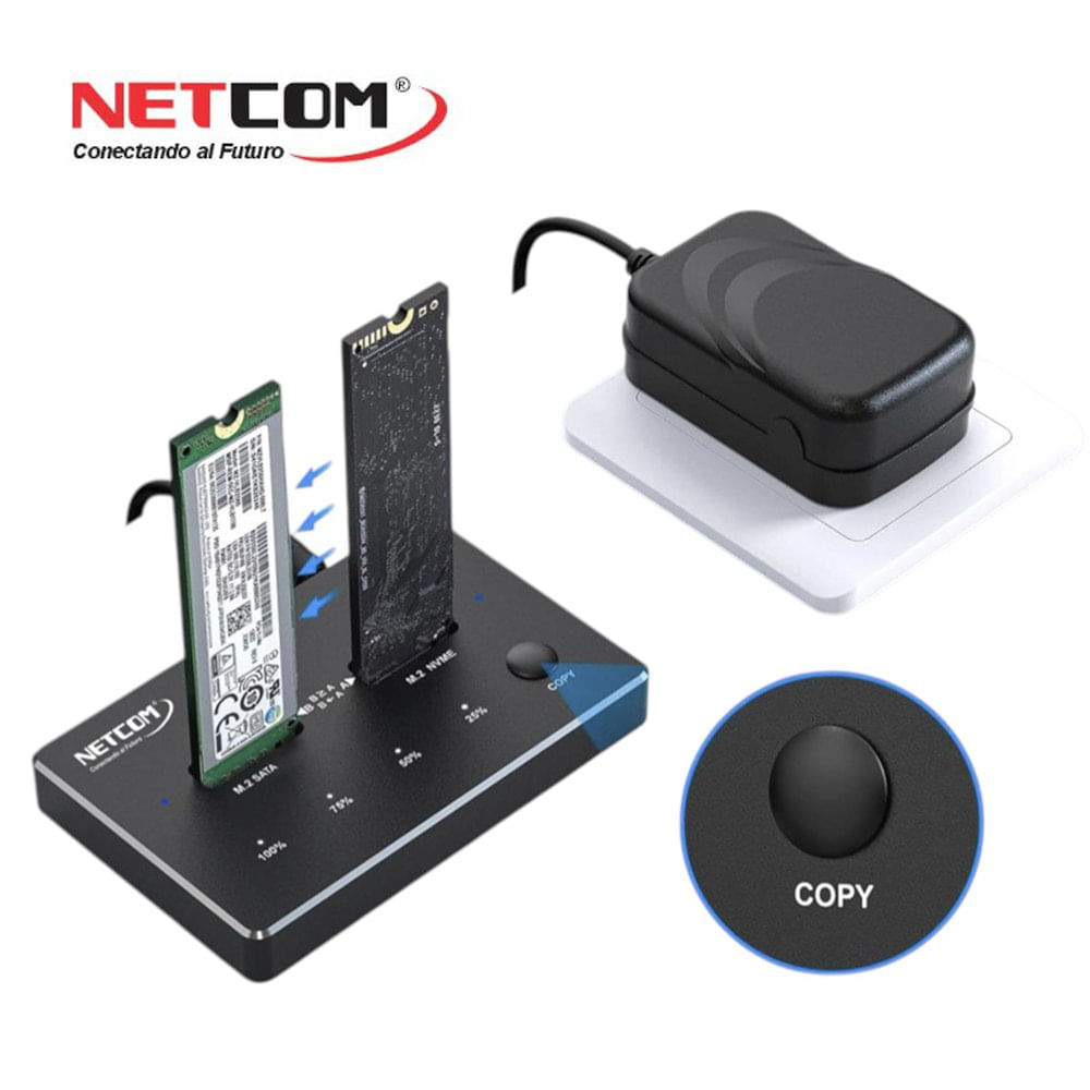 Clonador M.2 Ssd Nvme Dual Docking Station Doble Ranura 3.1