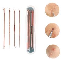 Kit 4 Agujas Dobles Removedor Espinillas Puntos Negros Granos Barritos