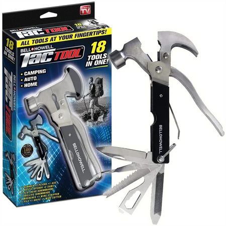 Martillo Multifunción 18 en 1 Acero Serrucho Cuchillo Desarmador