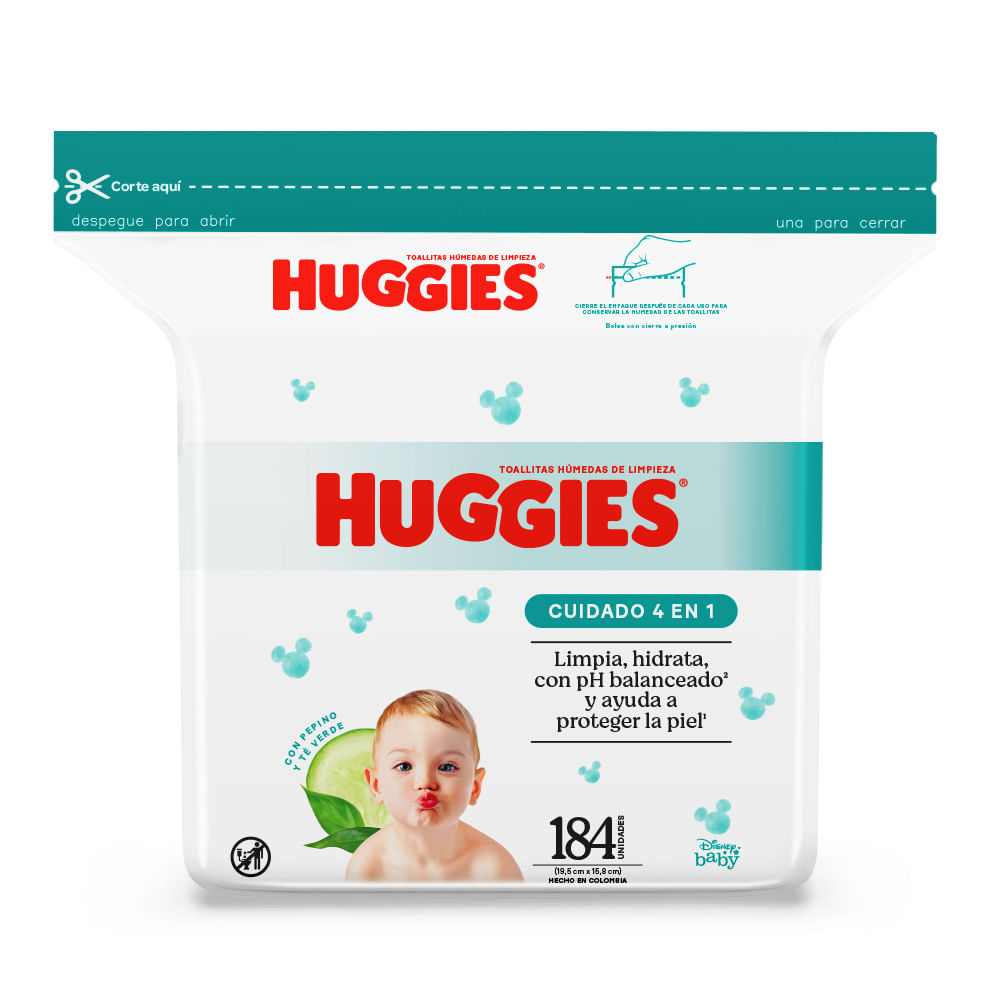 Toallas Húmedas HUGGIES Cuidado 4en1 Paquete 184un