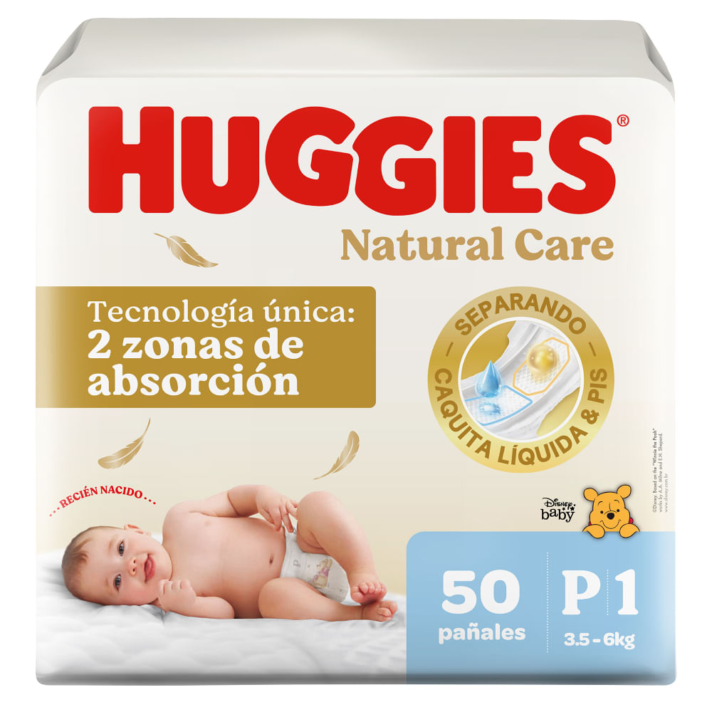 Pañales HUGGIES Natural Care Etapa 2/P Suavidad Insuperable Paquete 50un