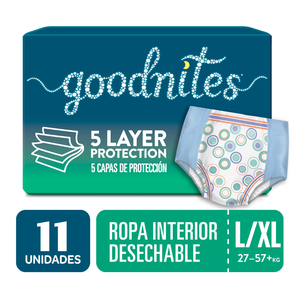 Ropa Interior Desechable GOODNITES Unisex Talla L Paquete 11un
