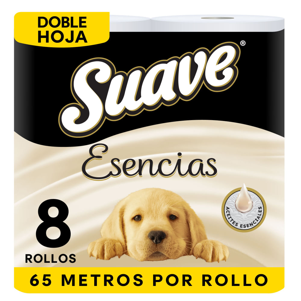 Papel Higiénico SUAVE Esencias Doble Hoja 65 metros Paquete 8un