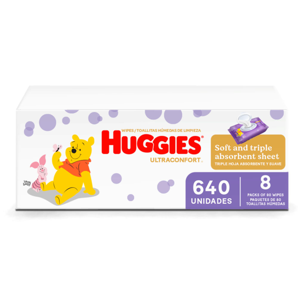 Toallitas Húmedas HUGGIES Ultraconfort Desechables Paquete 640un