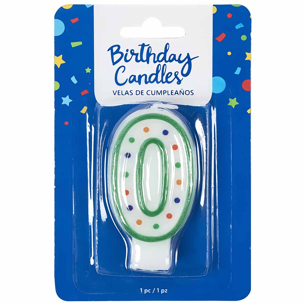 Vela de cumpleaños numérica #0 MARSHALL & MASON