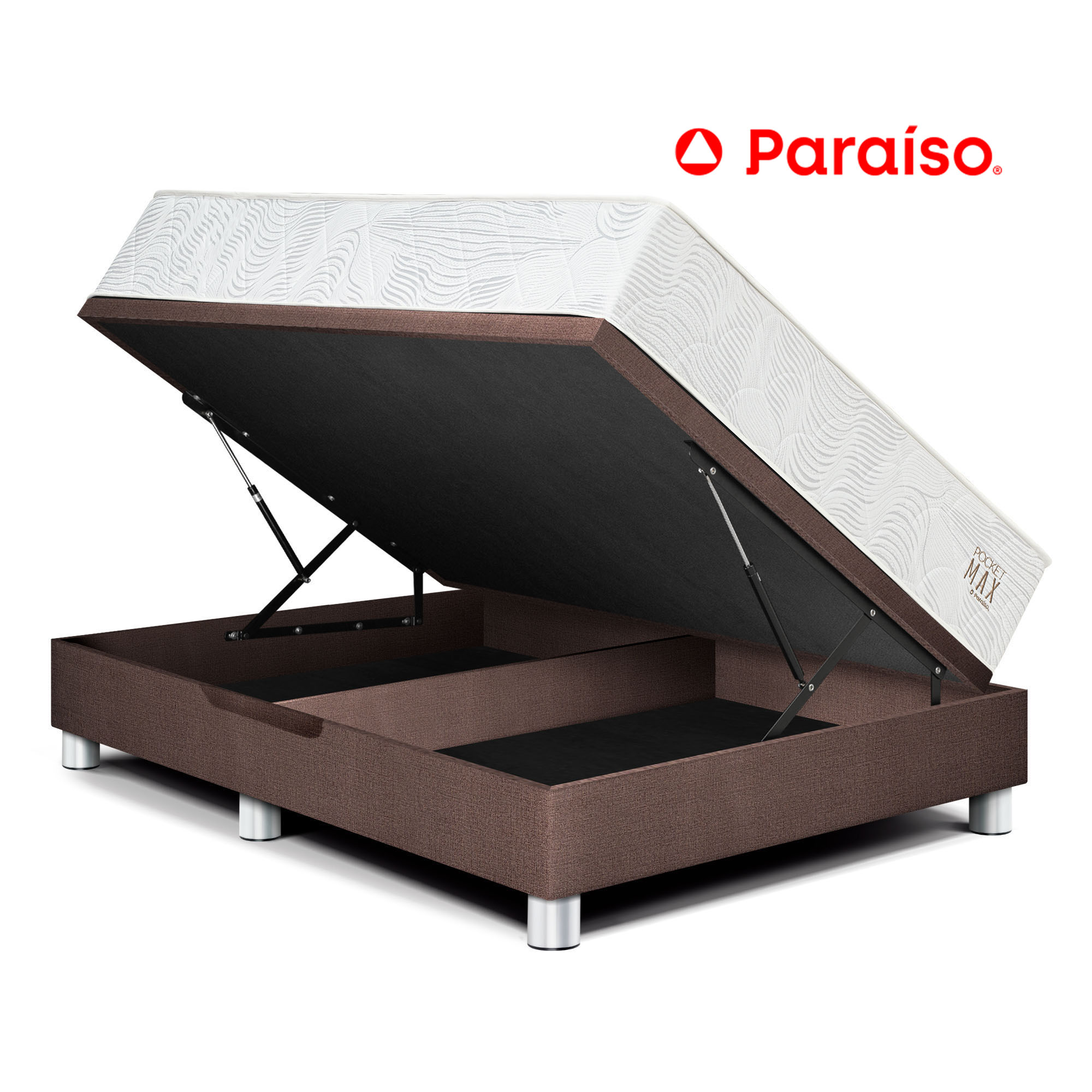 Cama Boxet PARAISO Pocket Max Queen Choco