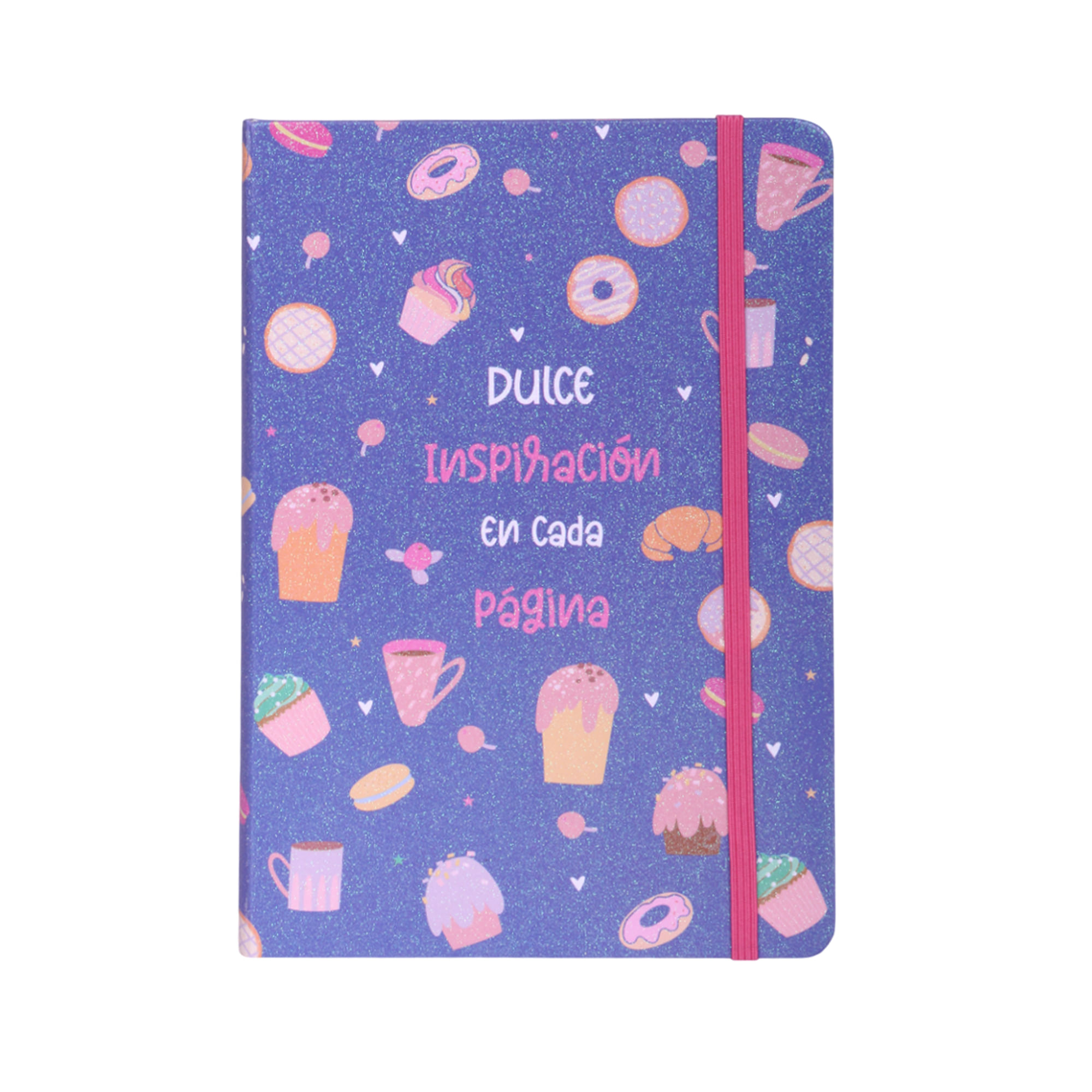 Libreta glitter con liga Donut ARTESCO