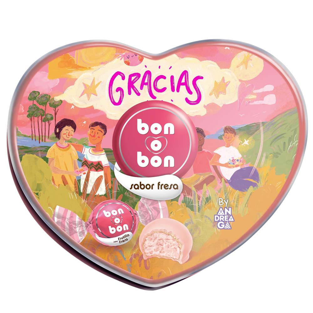 Bombones de Chocolate BON O BON Fresa Pote 45g