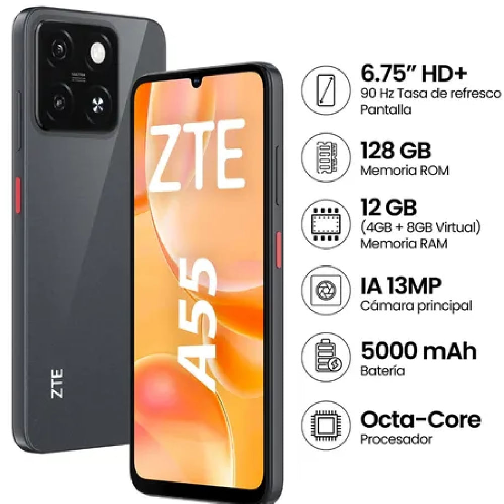 Celular ZTE A55 128GB 4GB RAM Pantalla 675 HD