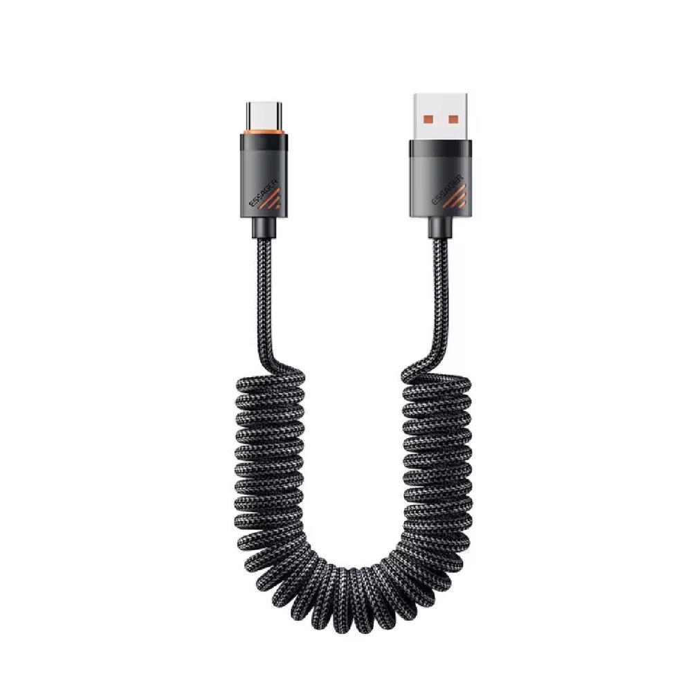 Cable de Carga Rápida Essager  7A 100W Tipo USB A-USB C Color Negro