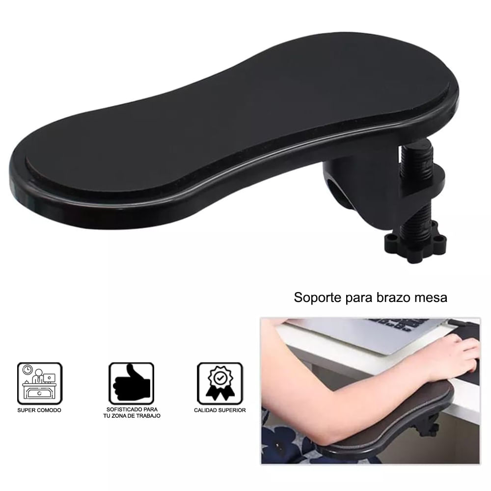 Soporte de Brazo para Escritorio para Muñeca y Mano en Mouse Negro Playpro