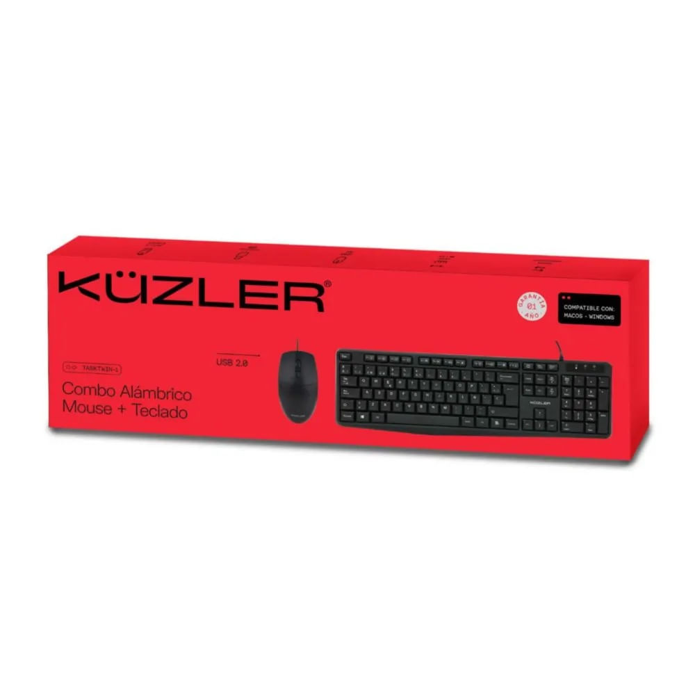 Combo KUZLER Teclado + Mouse Alámbrico Negro