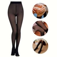 PANTY CALENTADOR EFECTO PIEL CON FORRO MICROPOLAR - Negro / M/L