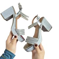 Botin Mujer Taco 7 Brillo 1177 5C-60 Color Plateado