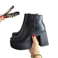 Bota Mujer Pu Taco 9 Doble 1177 5C-68 Color Negro