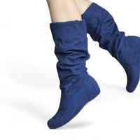 Botin Mujer Gamuza Peluche 1177 5C-55 Color Azul